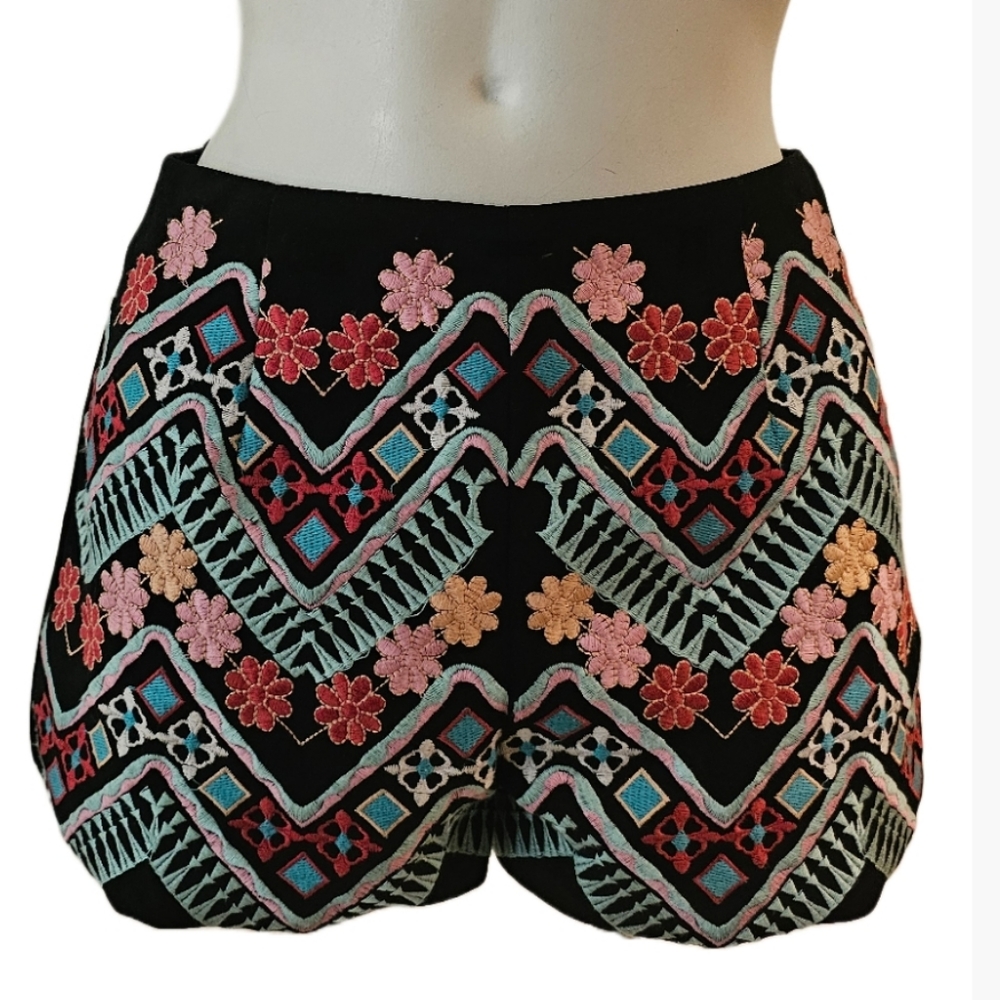 lulus embroidered black shorts size small